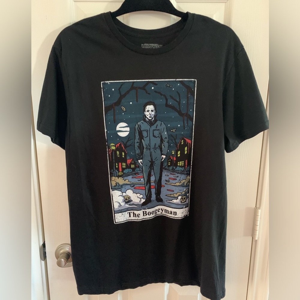 Halloween Michael Meyers Boogeyman Black & White Men’s T-shirt Size M